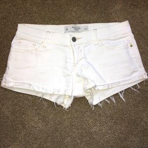 A&F white denim shorts