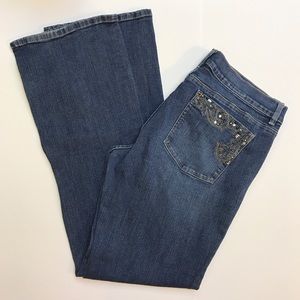 WHITE HOUSE BLACK MARKET Boot Leg Blue Jeans 12R