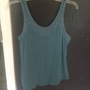 Blue sleeveless blouse