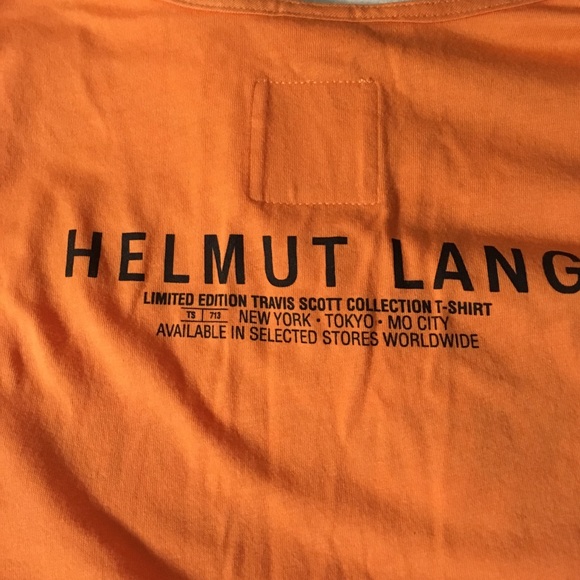 Helmut Lang X Travis Scott Orange Cowboy Tee - Picture 3 of 4