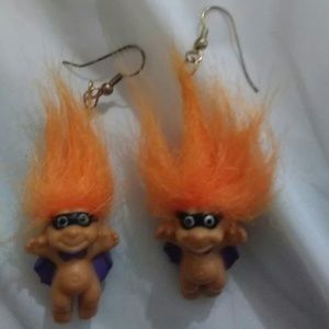 Halloween troll doll earrings