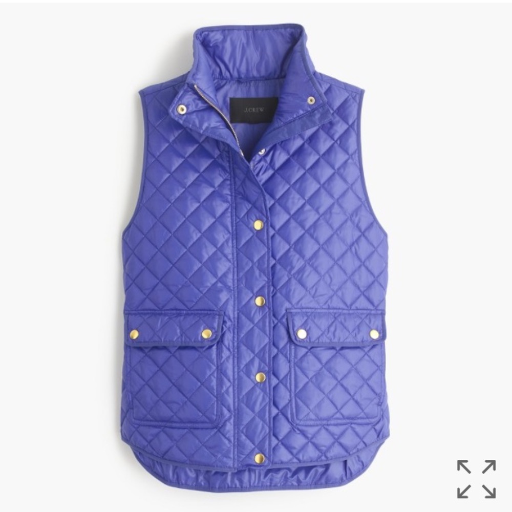 J. Crew quilted puffer vest: Blue