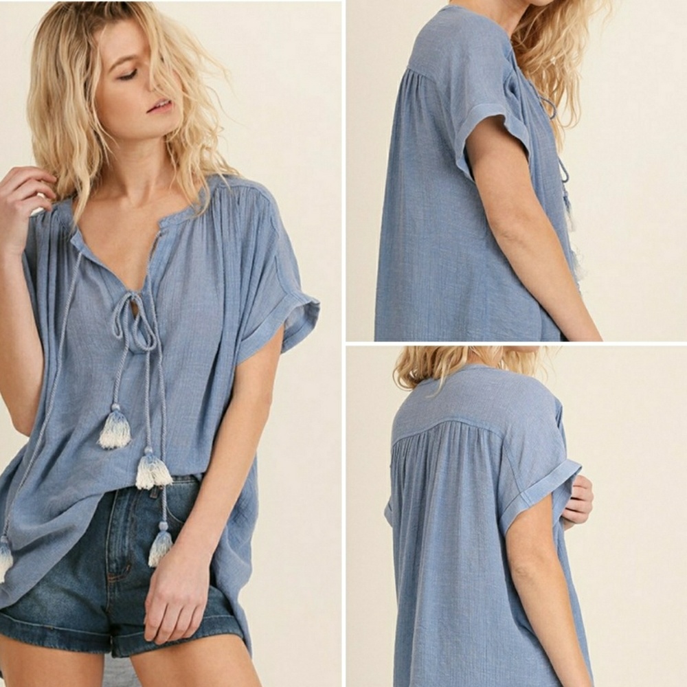 NEW ARRIVAL - Washed Tassel Tunic