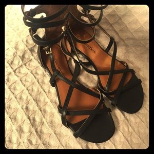 Black ankle strapped sandals