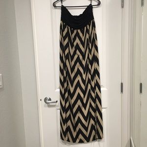 Strapless chevron sundress maxi M