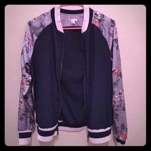 Xhiliration floral bomber jacket