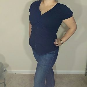 Torrid black top with hook and eye closures