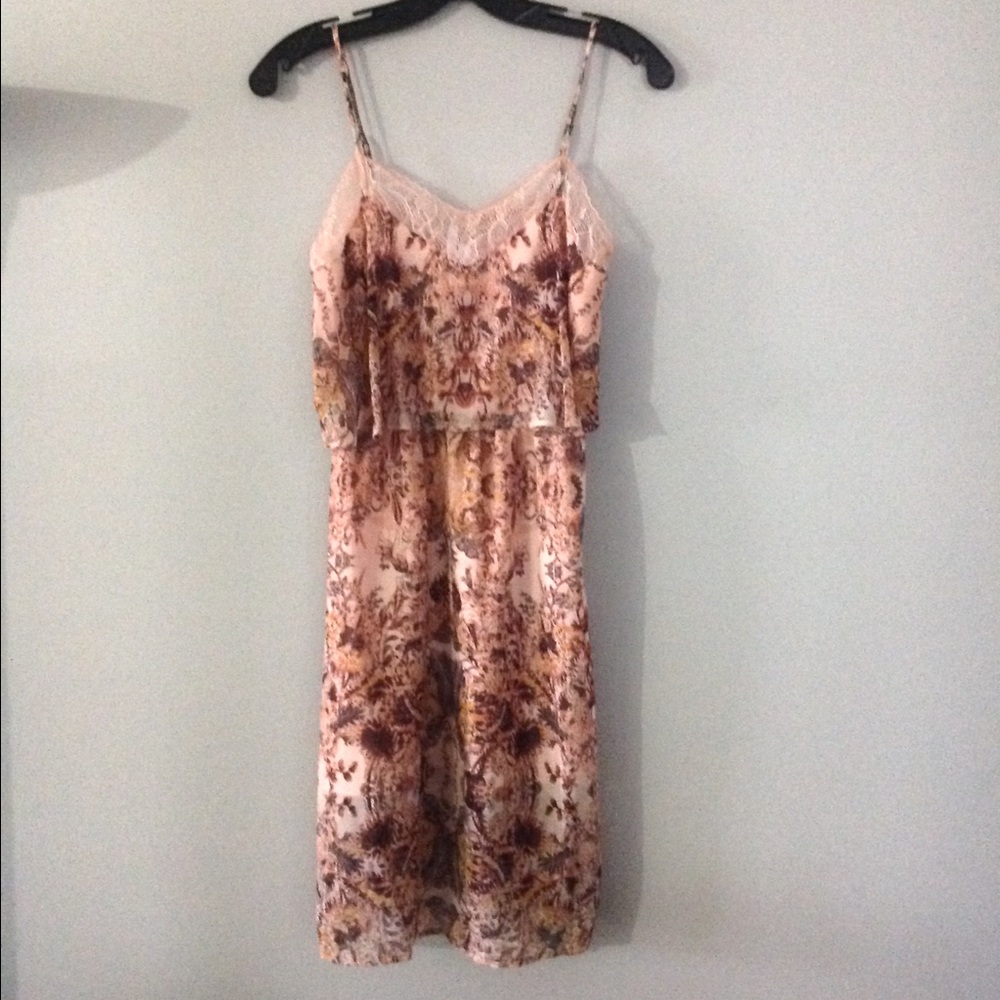 Bcbg pink coral lace dress