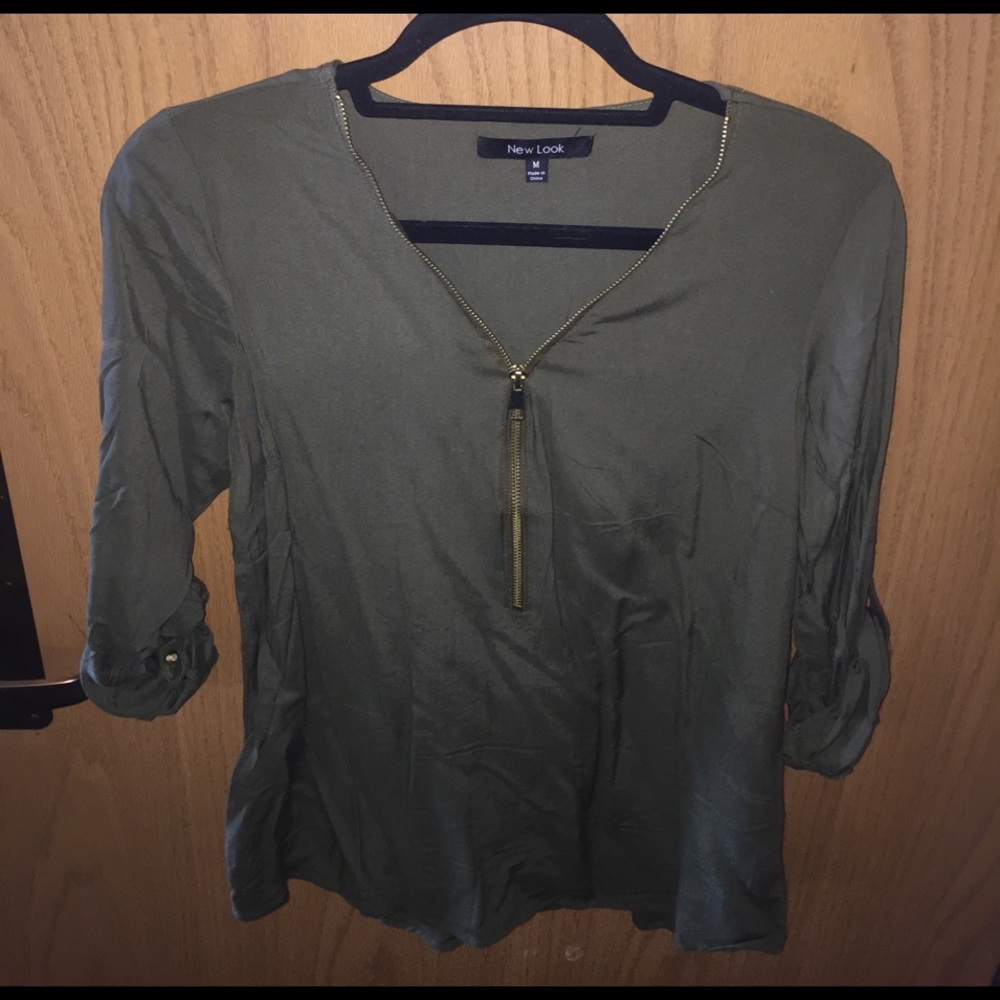 Business casual green blouse