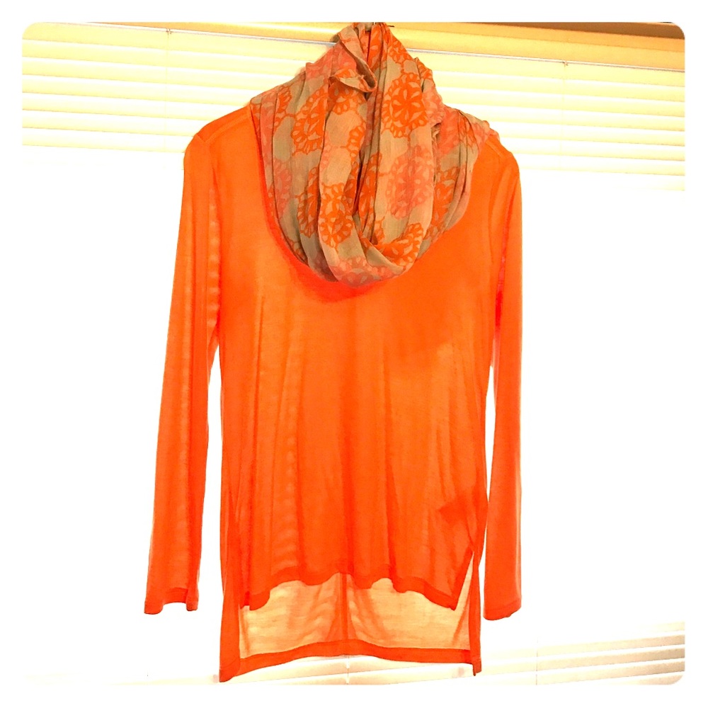 *Bundle* Banana Republic orange top and scarf