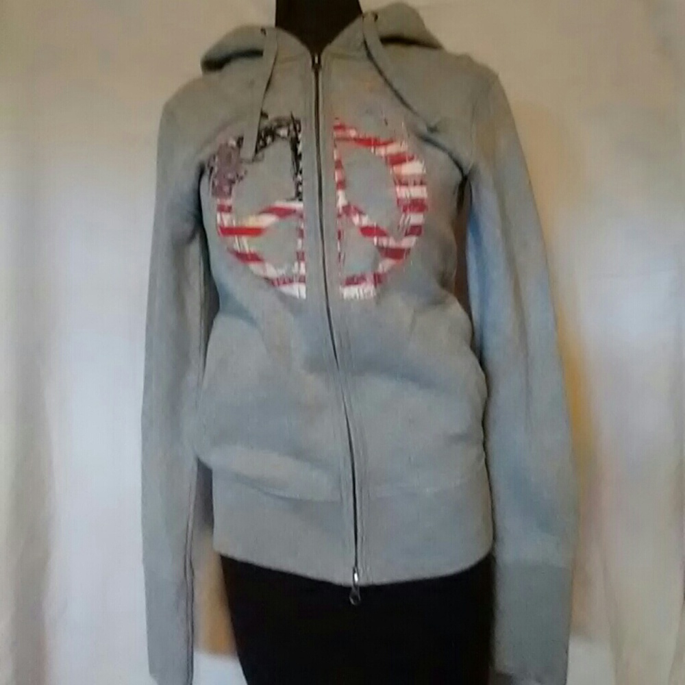 Ladies small ROPER PEACE sign hoodie sweatshirt