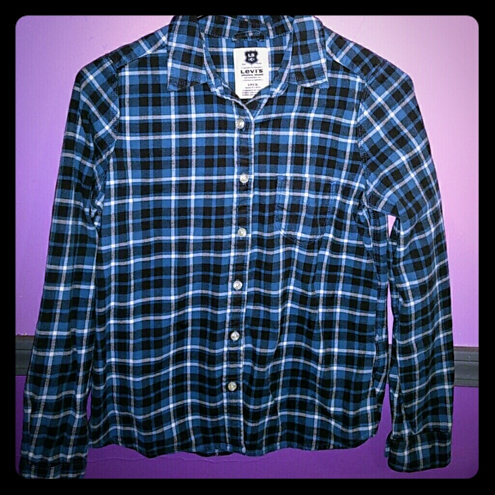 Soft Levi Blue Plaid Flannel