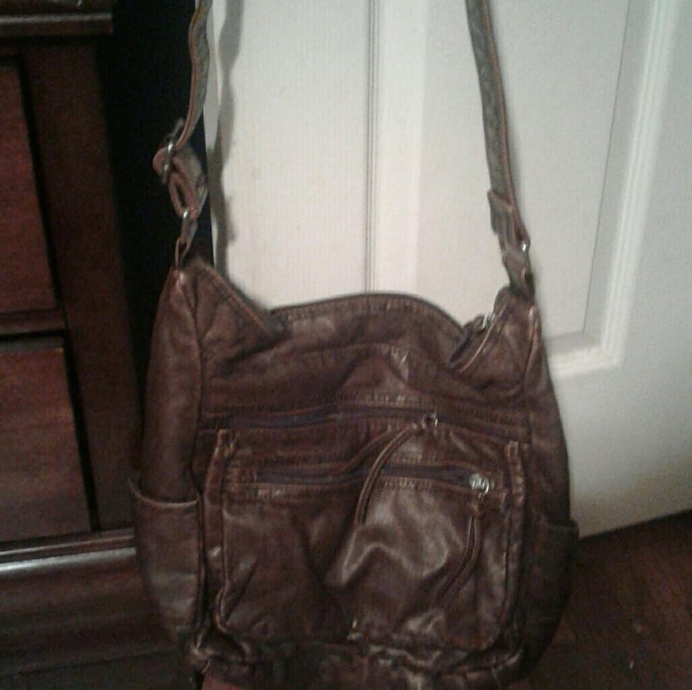Brown leather cross body
