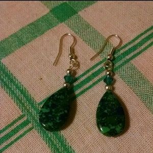 Blue and green earrings