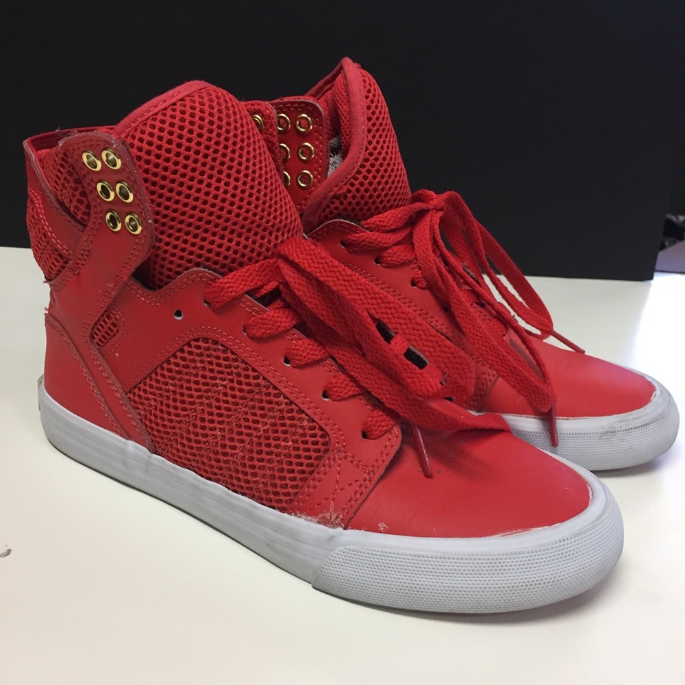 Supra Red High Top Sneakers Size 7