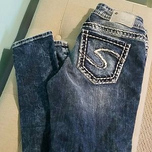 Silver skinny jeans