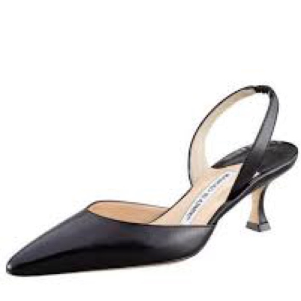 💯 Manolo Blanhnik kidskin low-heel halter