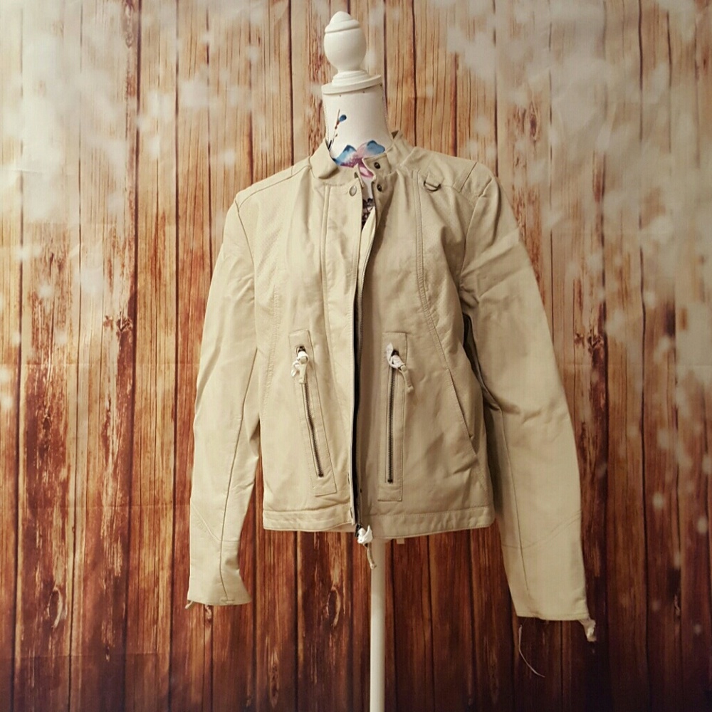 *REDUCED!* Bone faux leather jacket