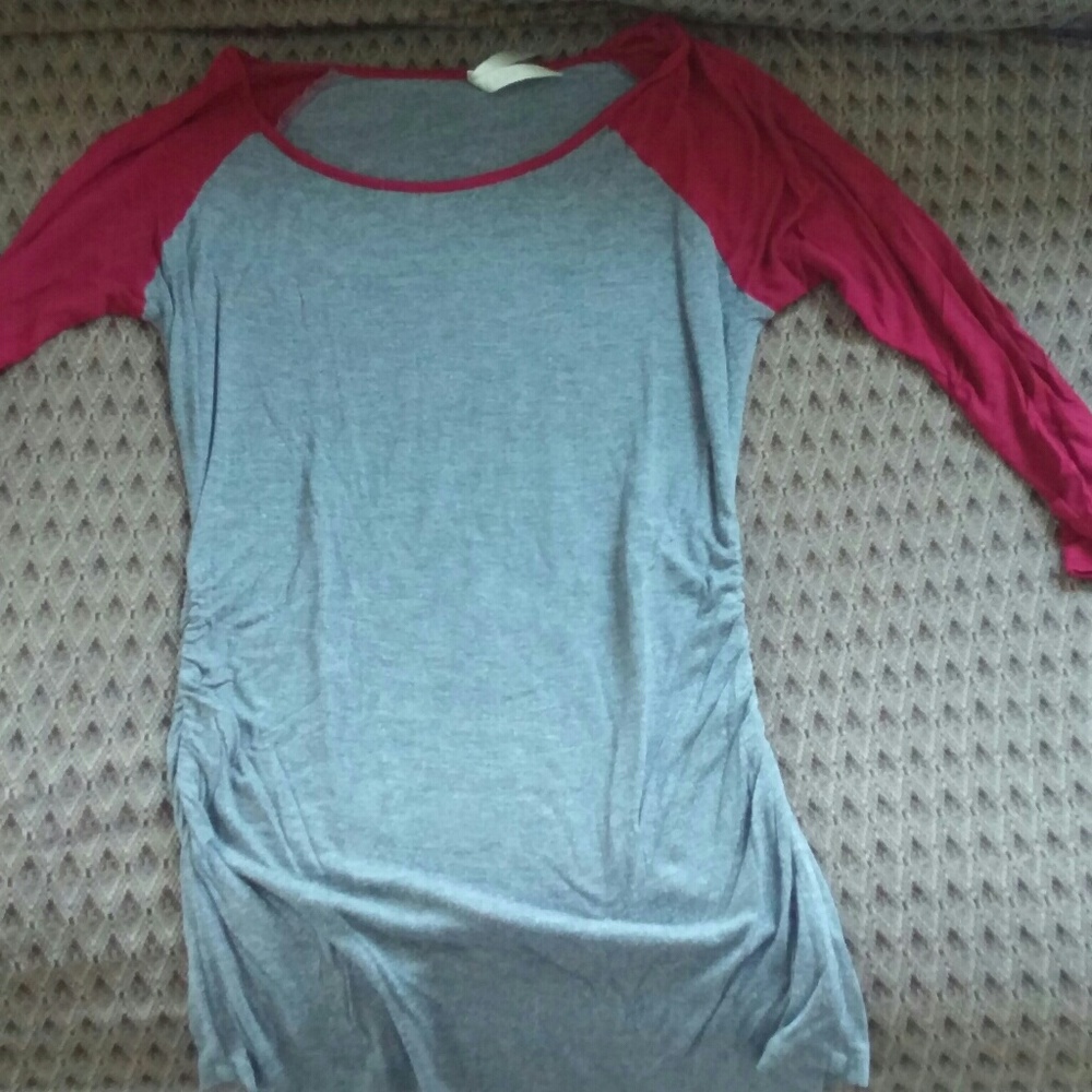 Maroon and Gray Baseball Tee