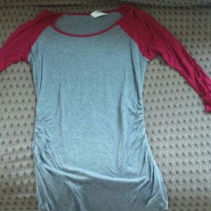 Maroon and Gray Baseball Tee