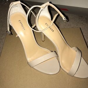 Express scrappy nude heel sandal