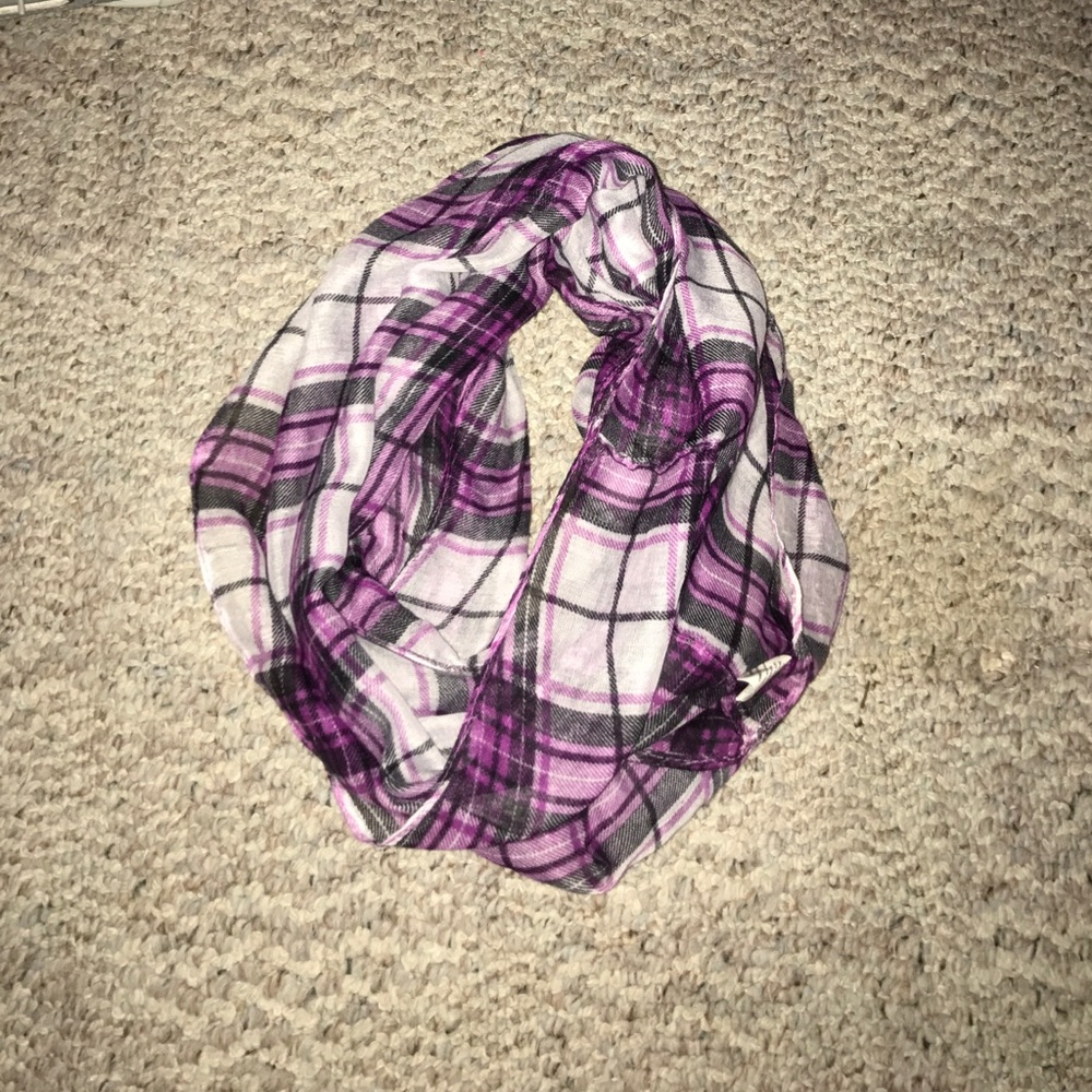 purple plaid infinity scarf