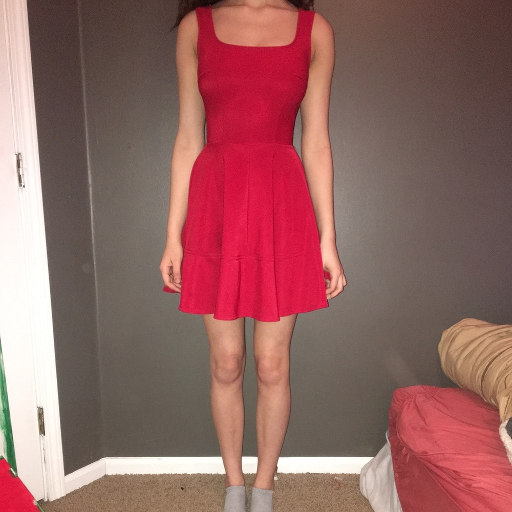 Red dress from online store, LuLu's