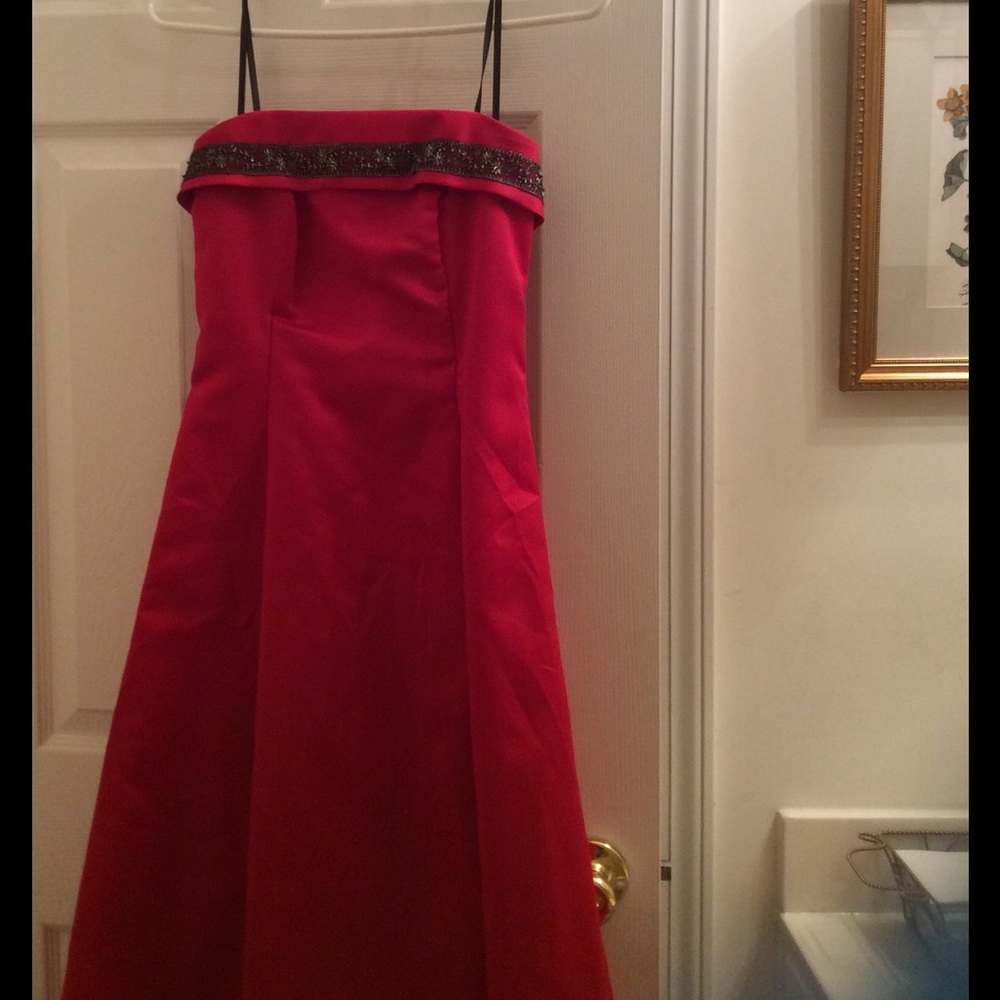 Red long gown