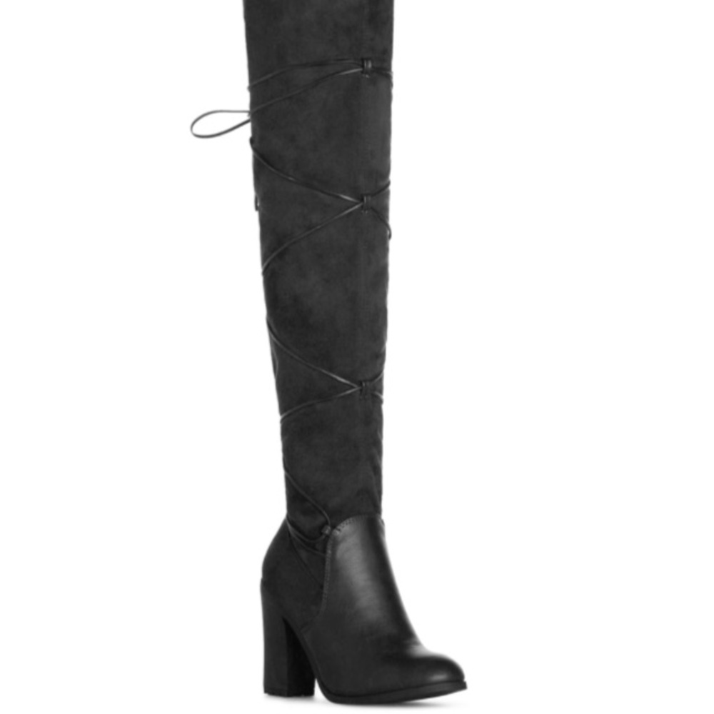 Black over the knee suede boots