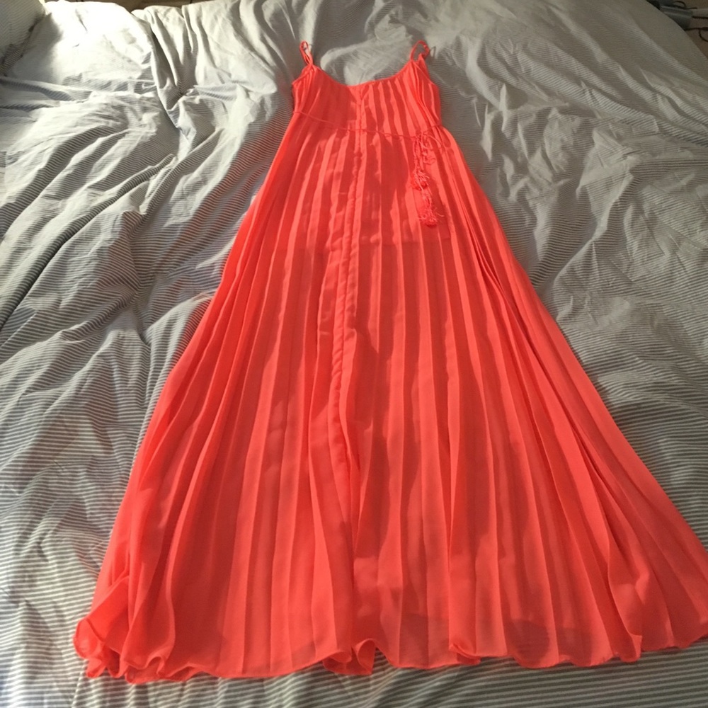 Dressy coral maxi dress