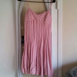 American Eagle blush polka dot dress