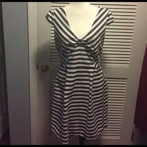 Jessica Simpson cap sleeve Stripe fit &flare dress