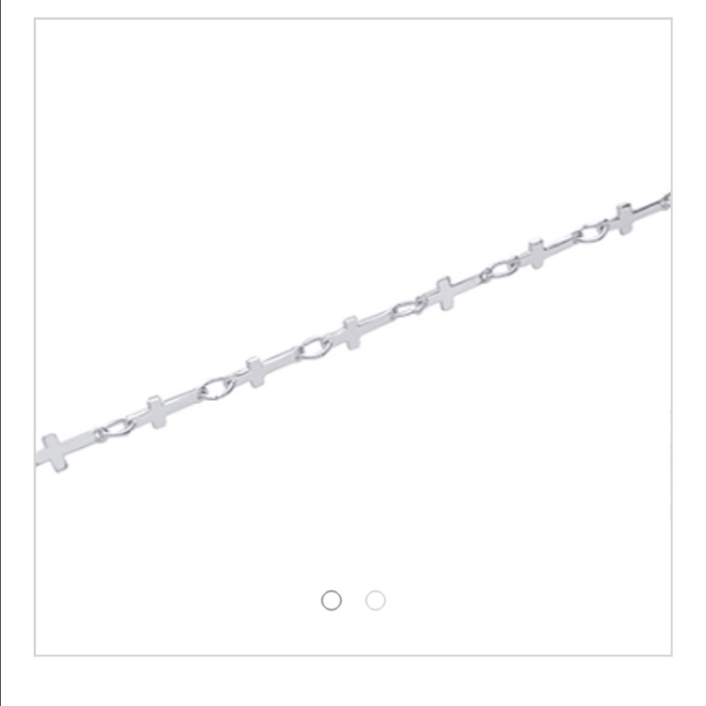 16" Rhodium Mini Cross