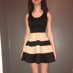 Small Striped dress, black and gold dress