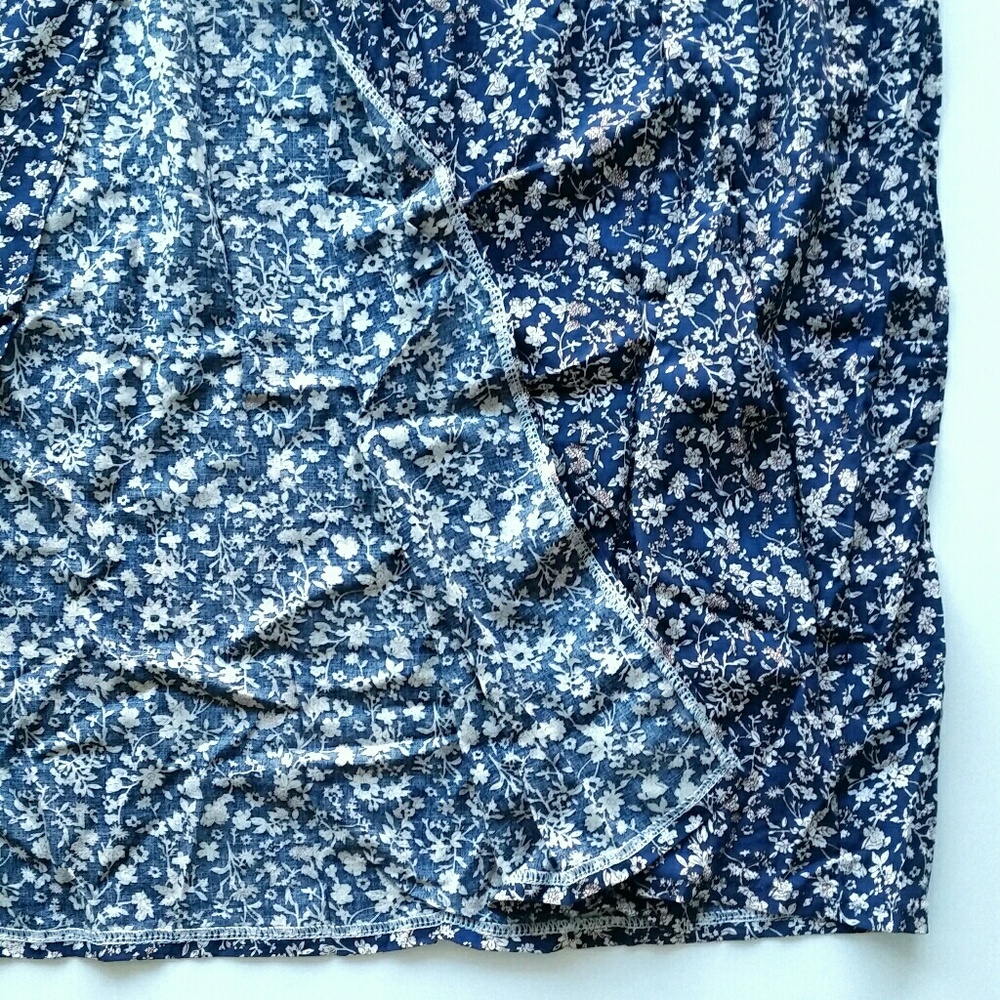 Off Shoulder Floral Boho Dress - Blue - Picture 4 of 5