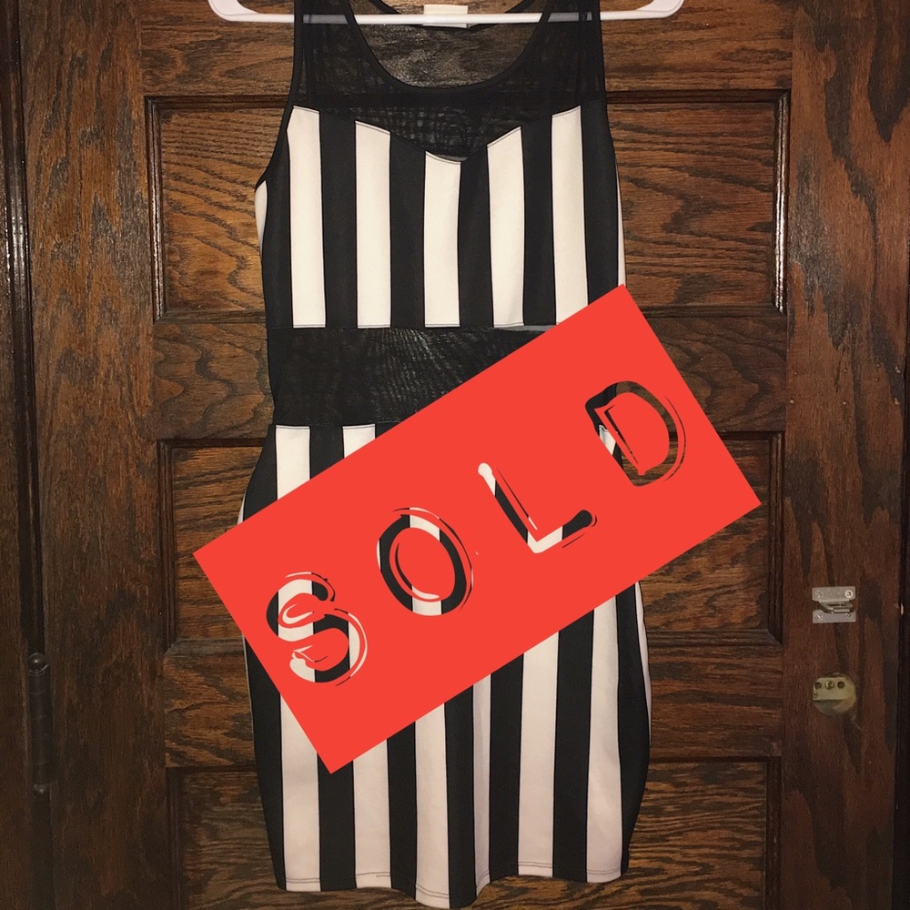 SOLD - LA Hearts Bodycon Dress with Mesh Cutouts