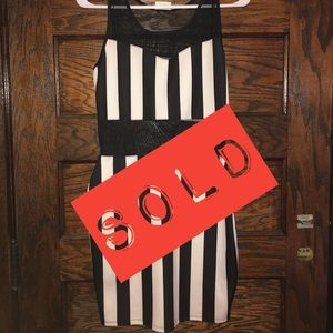 SOLD - LA Hearts Bodycon Dress with Mesh Cutouts