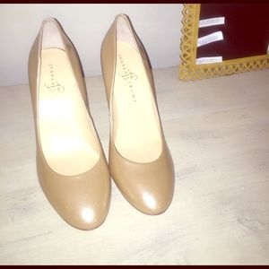Gold high heels
