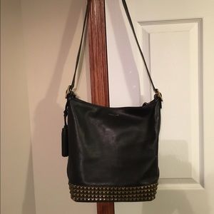Coach crossbody bucket bag. Black with studs