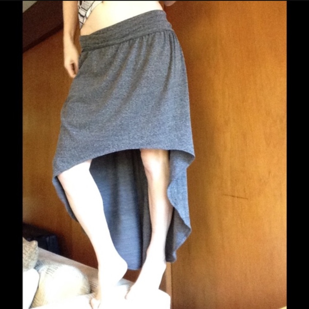 TopShop Gray High/Low Maxi Skirt