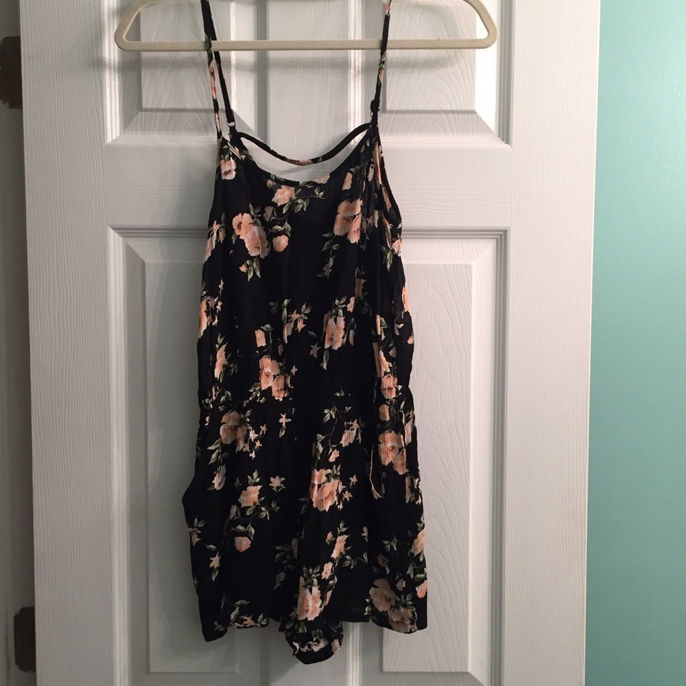 Black Floral Romper