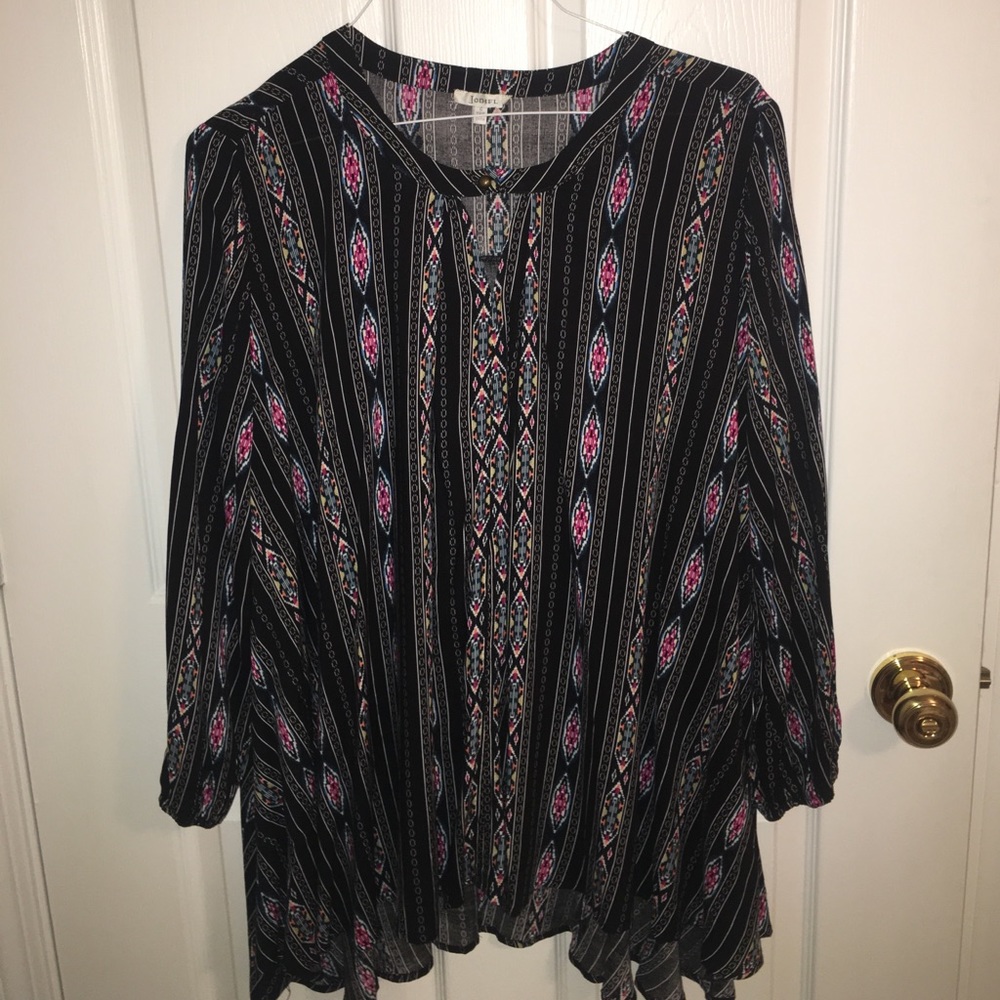 long sleeve patterned tunic