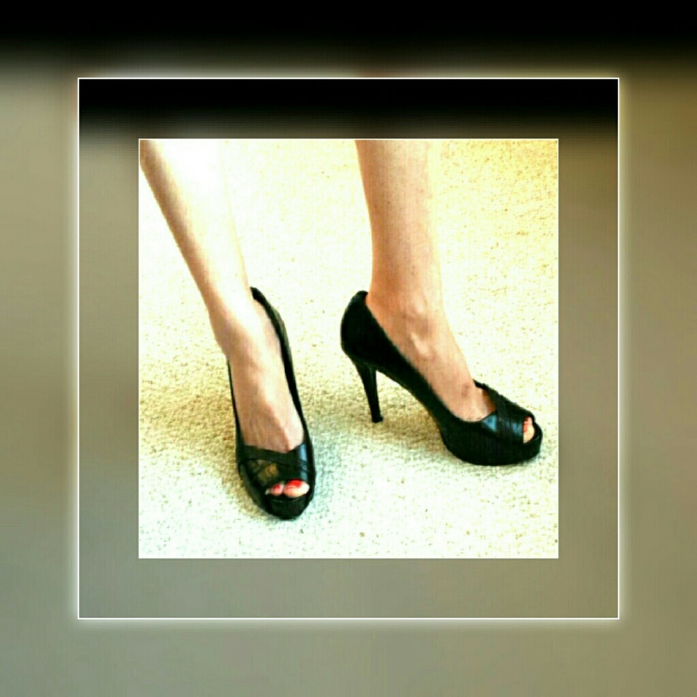 Guess Black Heels Peep toe