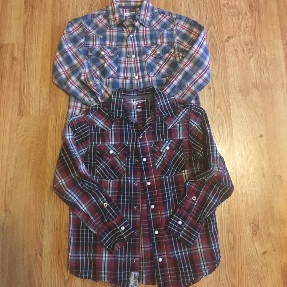 Boys long sleeves pearl snap shirts