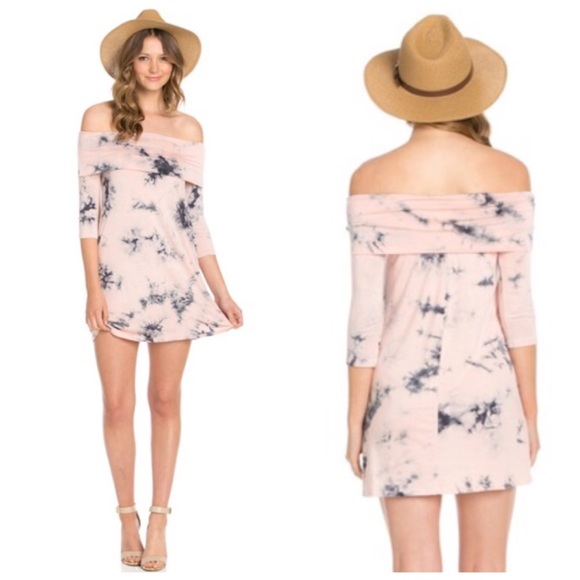 Pink & Gray Tie Dye Sleeve Dress - Picture 2 of 2