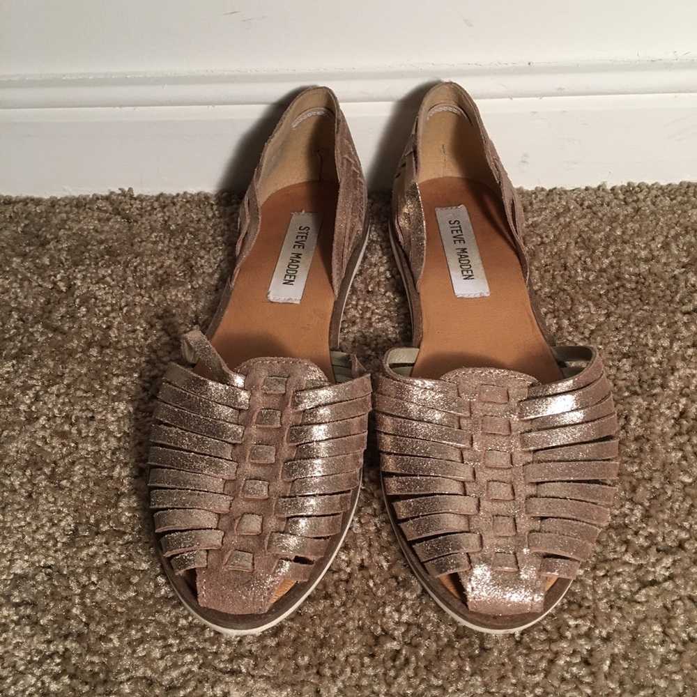 Steve Madden Metallic dusty gold Hillarie flats