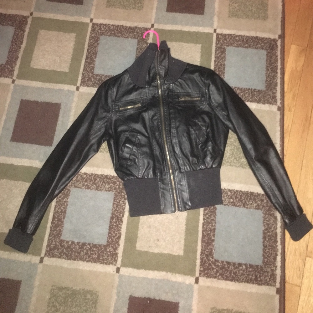 Black leather jacket