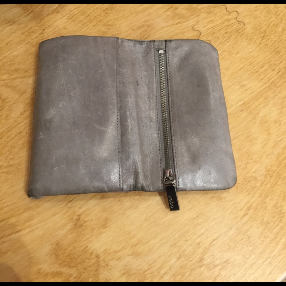 Hobo Grey Leather Wallet