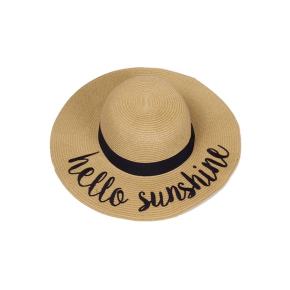 "Hello Sunshine" Floppy Beach Hat - Picture 2 of 5