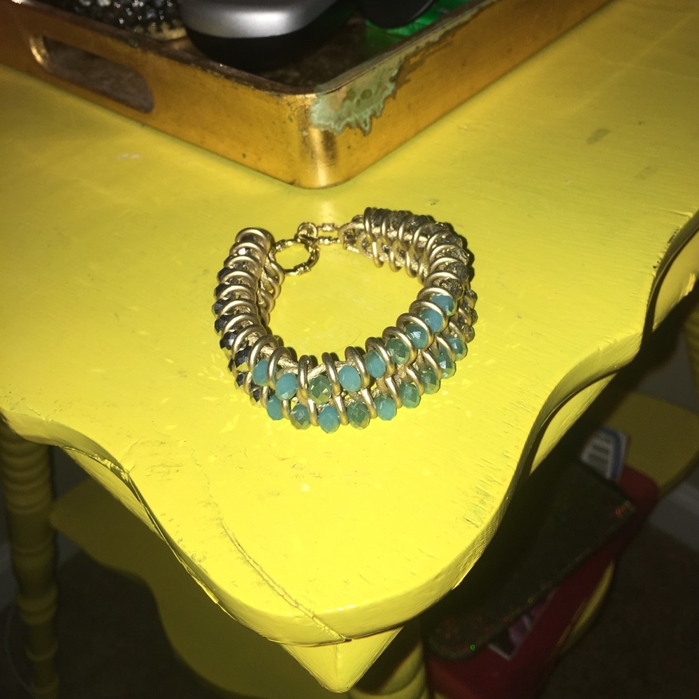 blue and gold bracelet
